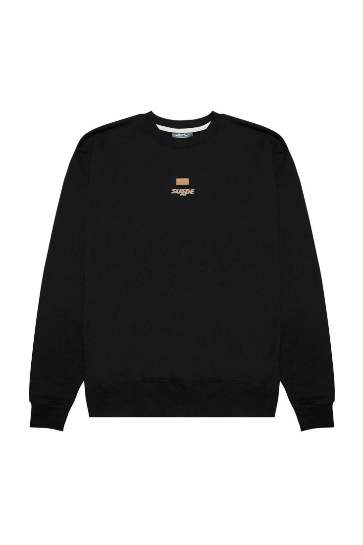 SUEDE1988 black crewneck, front