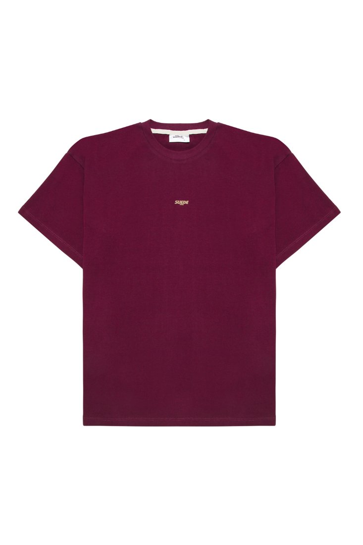 SUEDE1988 burgundy tee, front