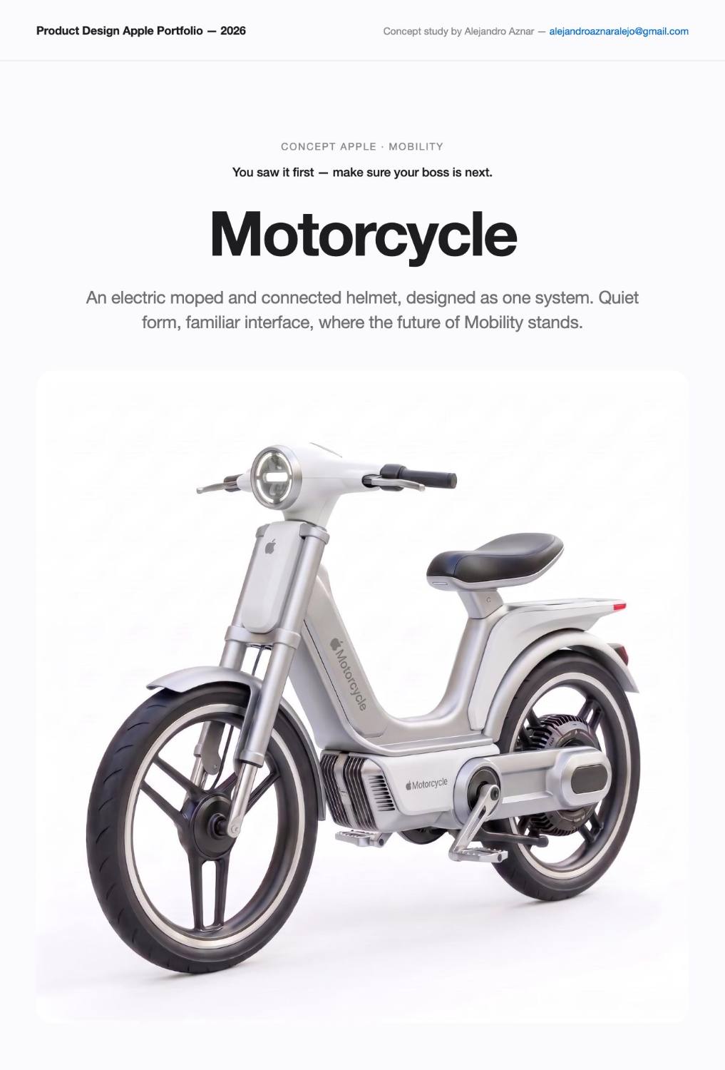 Apple Motorcycle concept study, brief and process