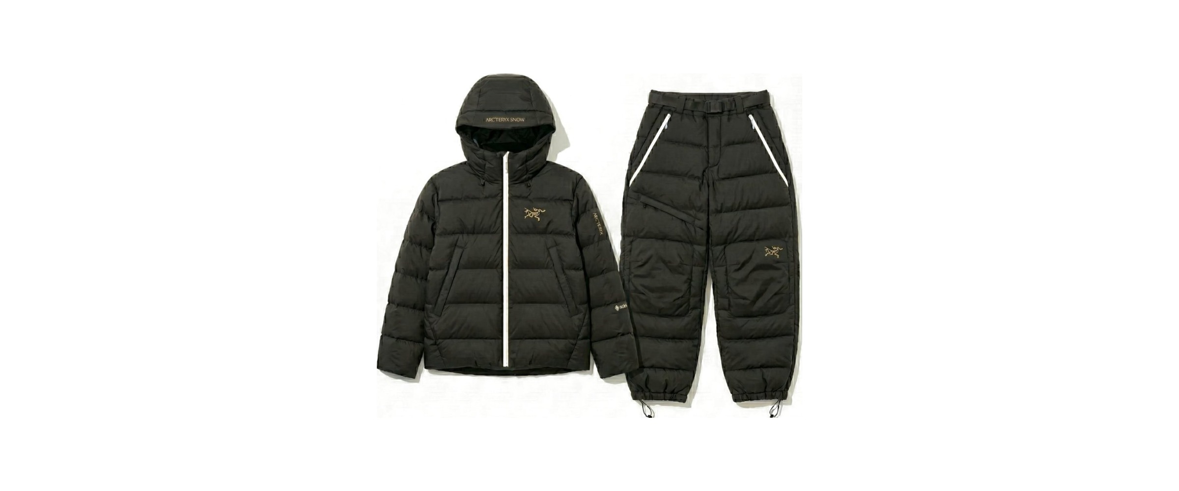 Arc'teryx down puffer jacket and pants concept in black