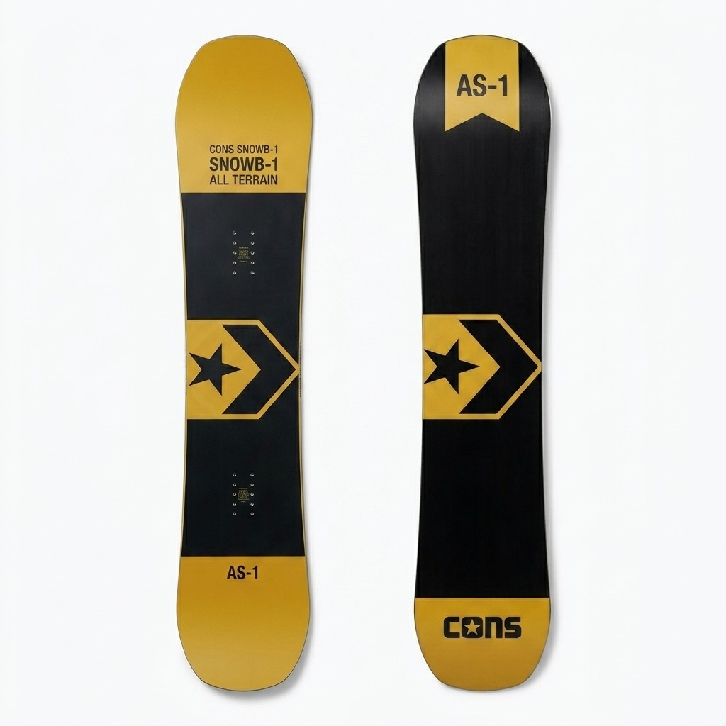Converse CONS snowboard, top and base in black and gold