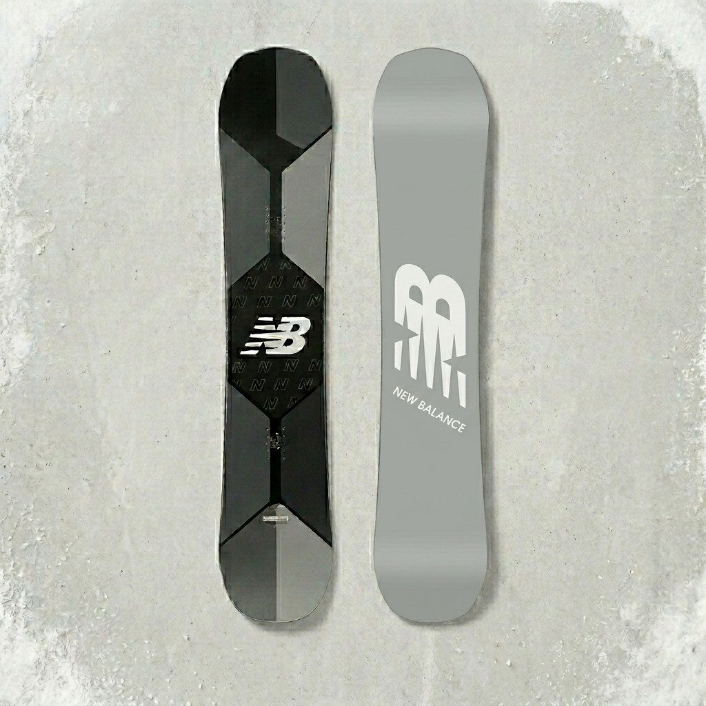 New Balance snowboard, top and base in black and grey