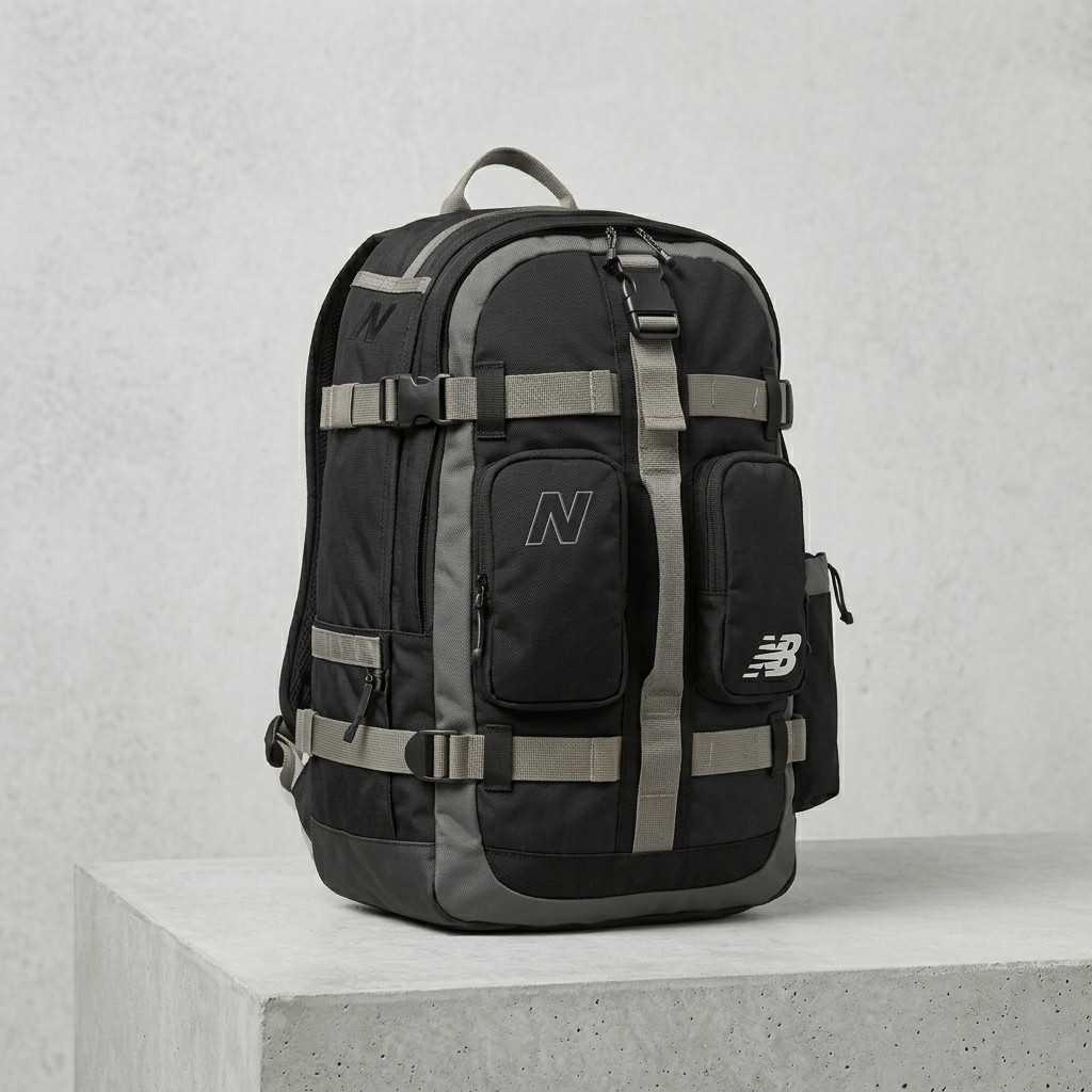 New Balance backpack in black with grey webbing