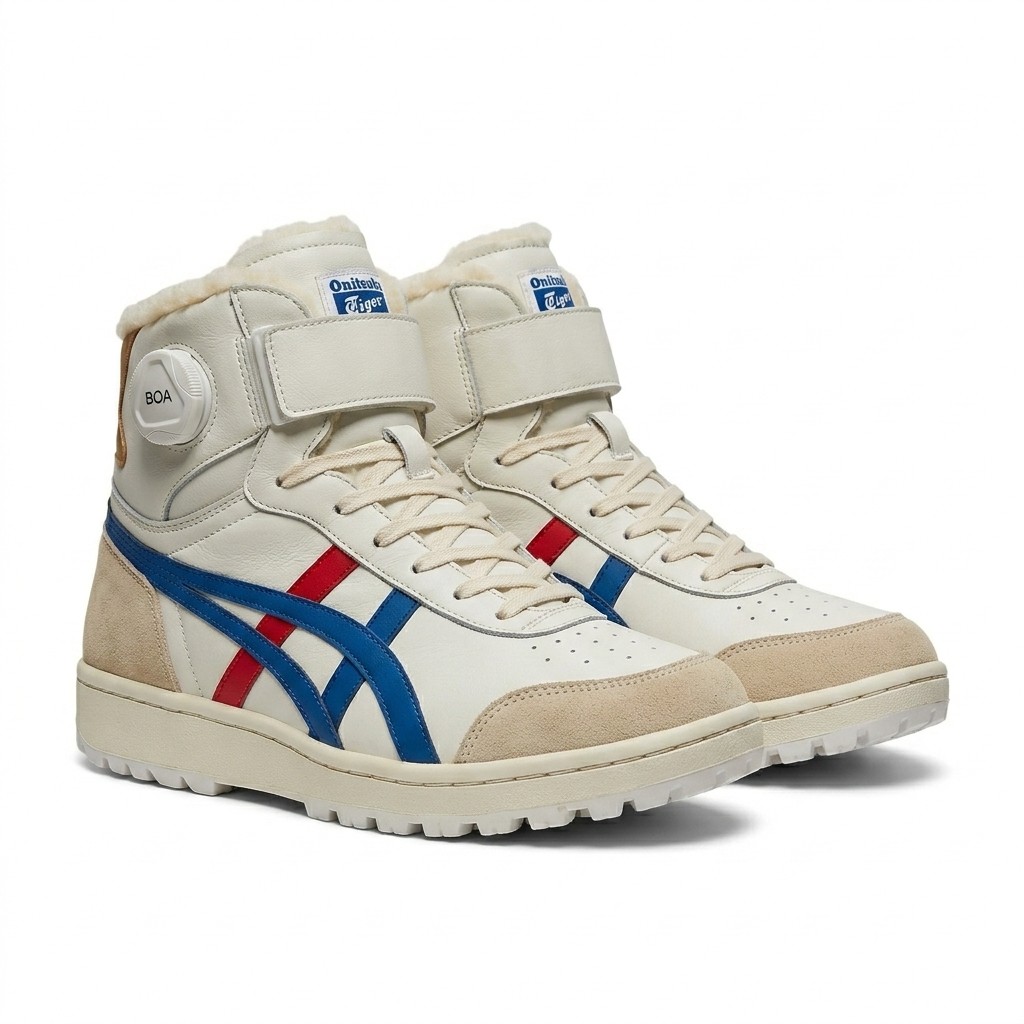 Onitsuka Tiger winterized high-top sneakers with BOA and shearling lining