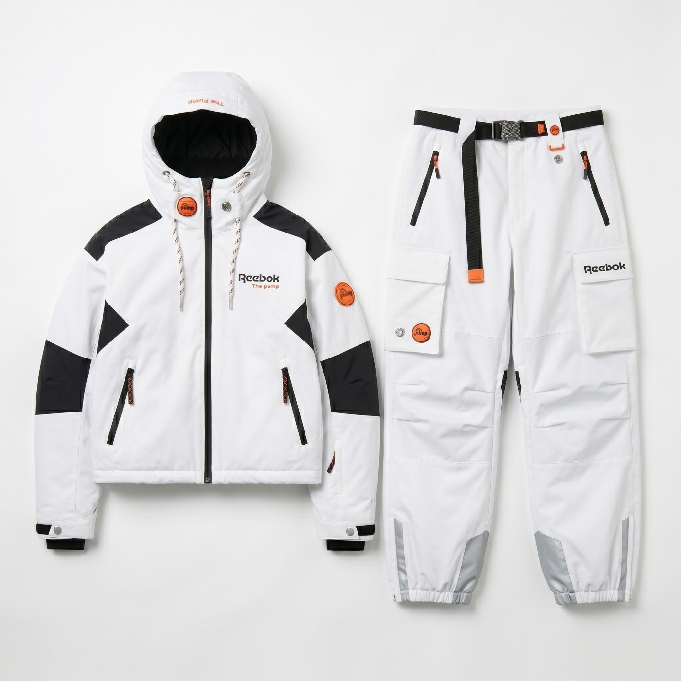 Reebok jacket and cargo pants in white