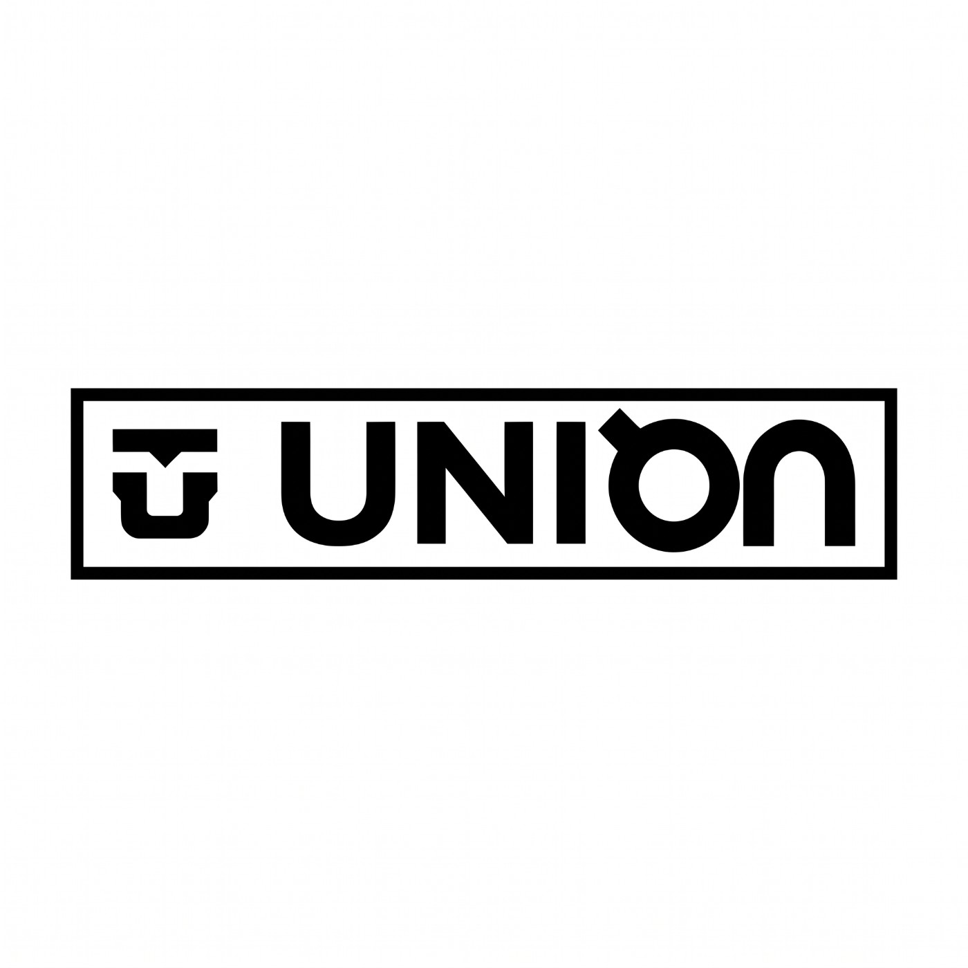 Union x On co-branded logo, Union wordmark with the On mark set into the O