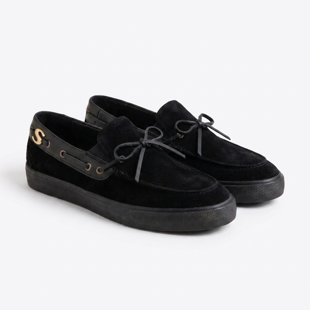 Boat shoe skate concept — low top, three-quarter view