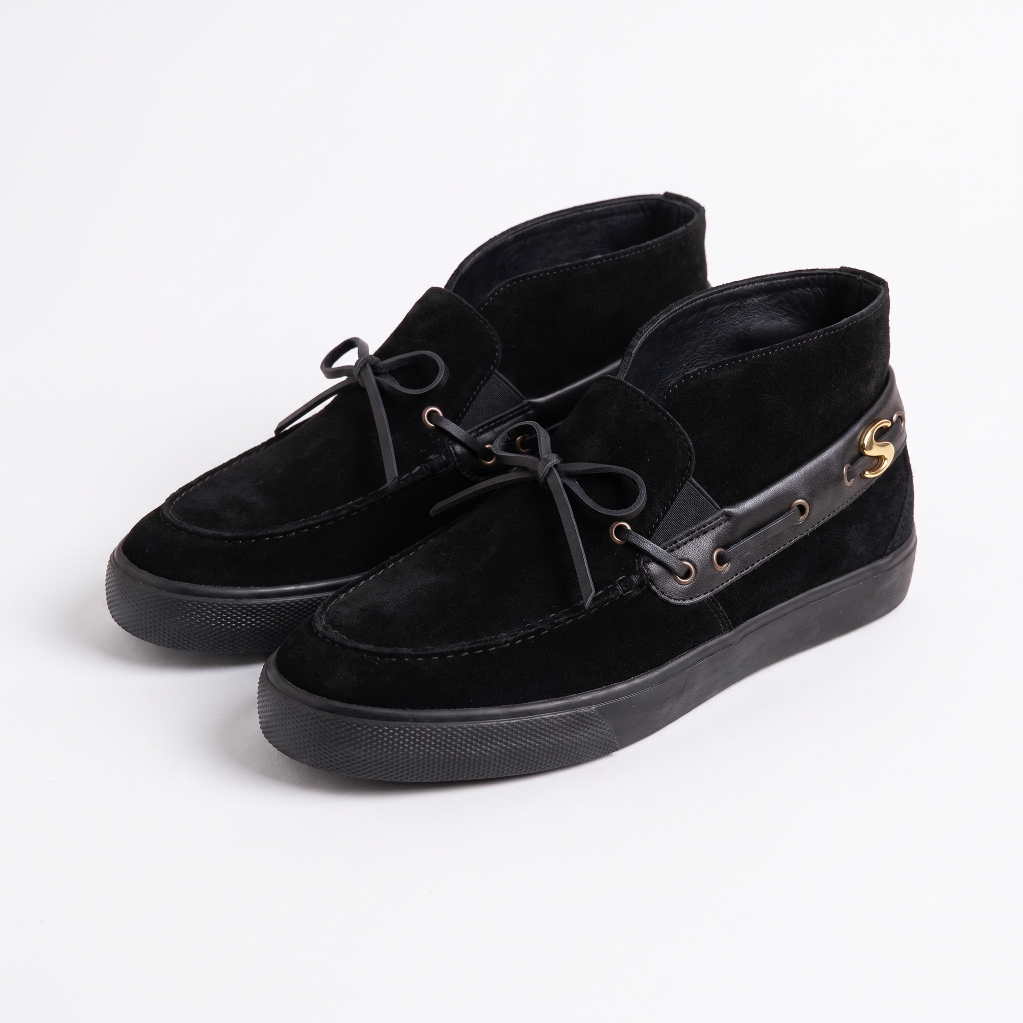 Boat shoe skate concept — mid top with shearling collar