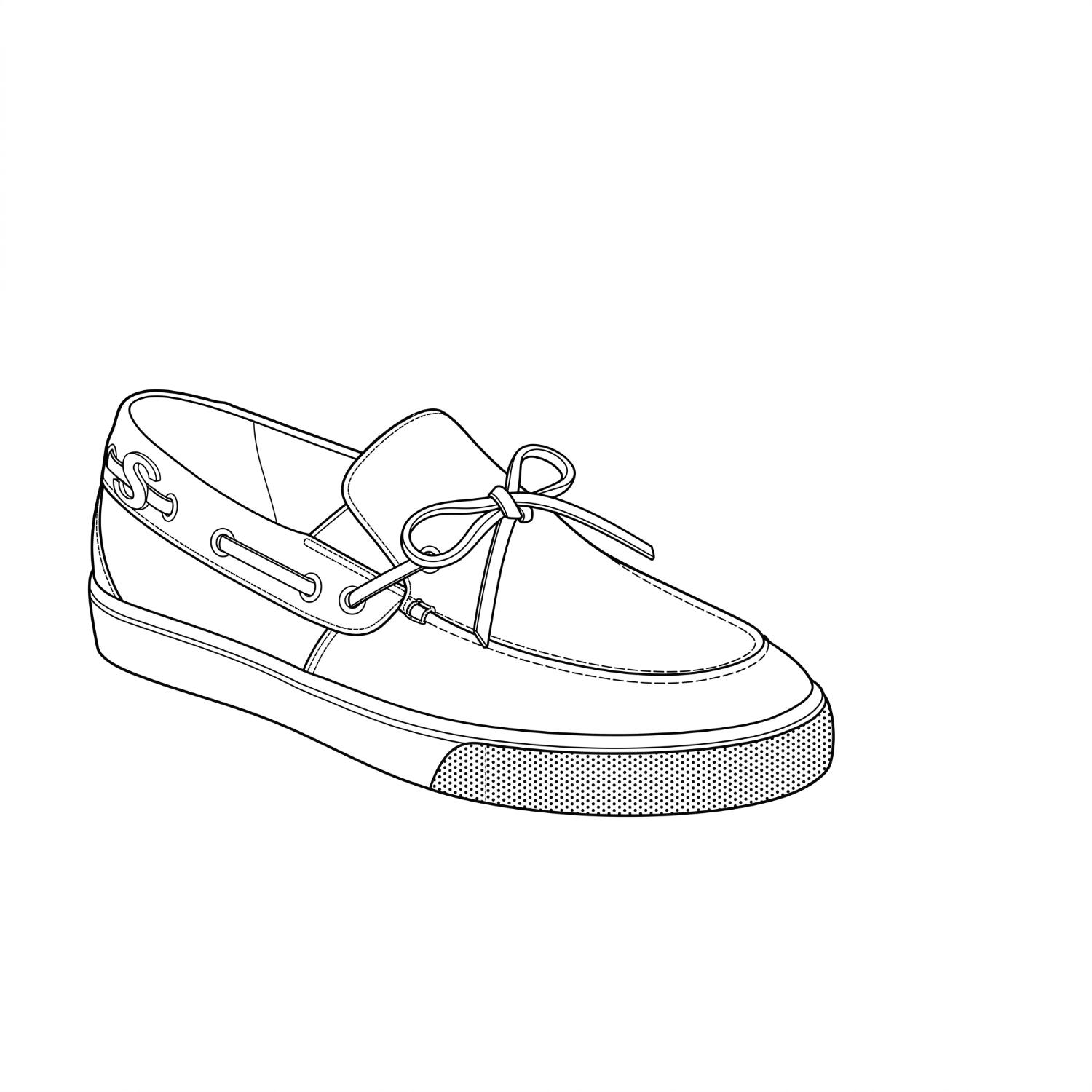 Technical line drawing, low top, lateral three-quarter