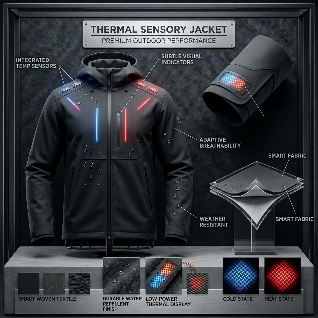 Thermal sensory jacket — adult version with temp sensors and thermal display