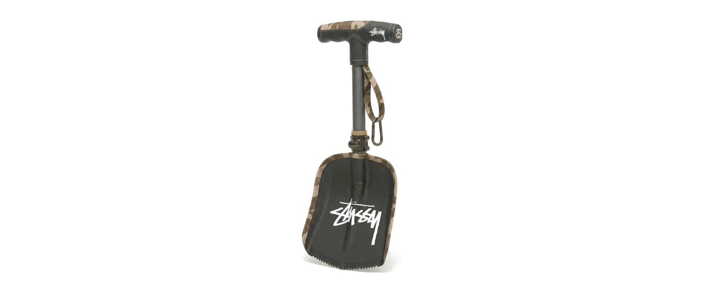 Stüssy avalanche shovel concept with camo trim and T-grip handle