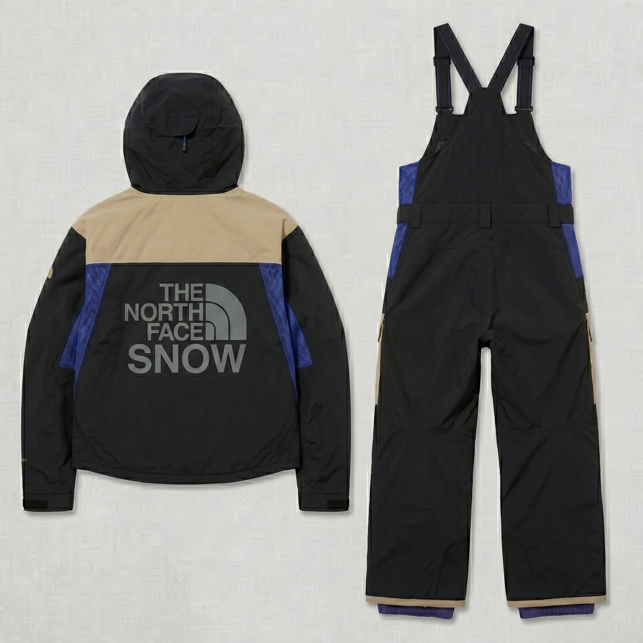 Shell and bib, back with SNOW wordmark