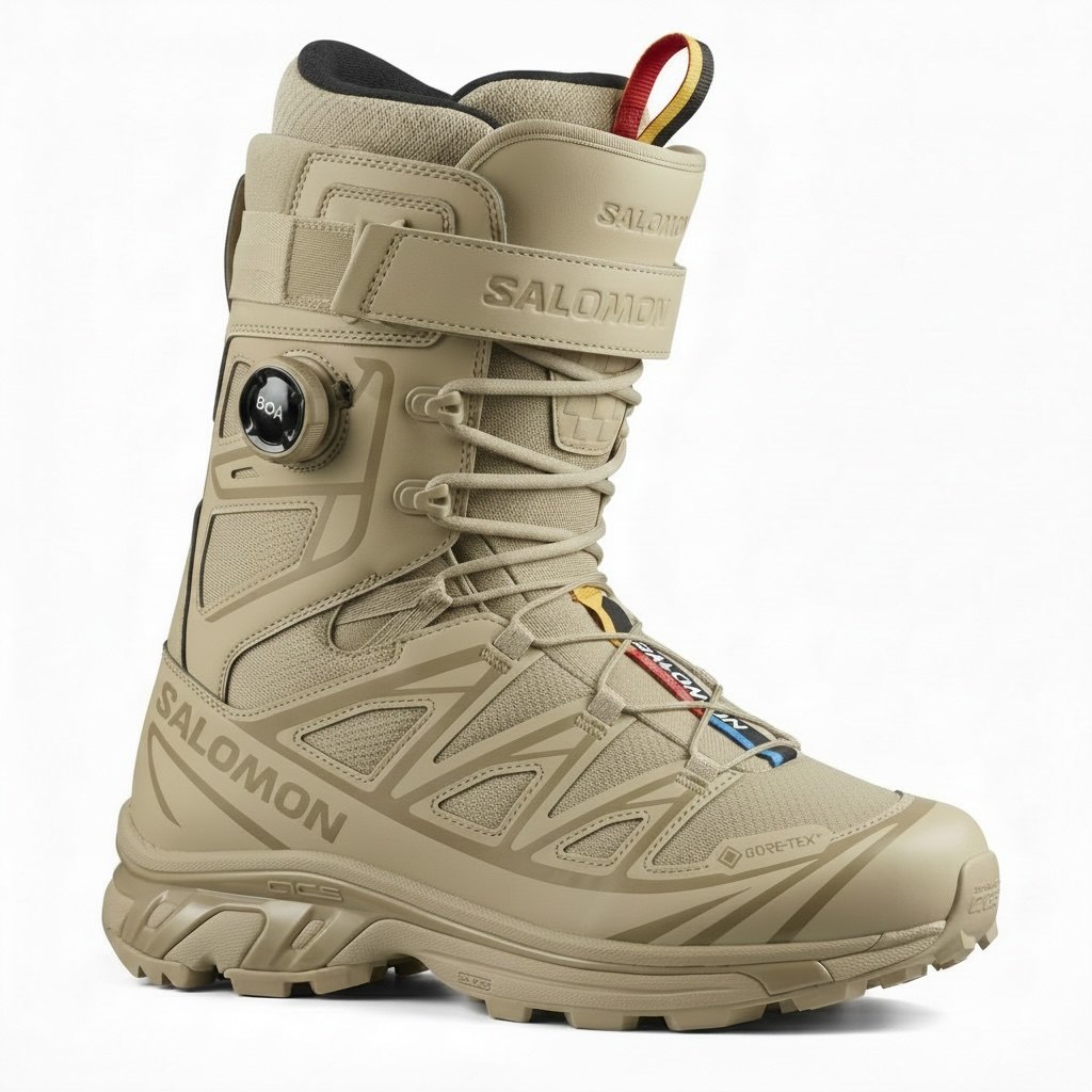 XT6 snow boot, beige hybrid BOA and laces