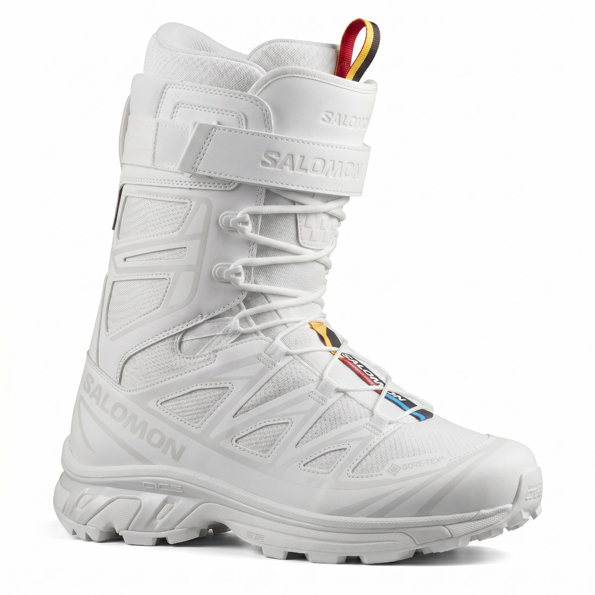 XT6 snow boot, white with laces and strap