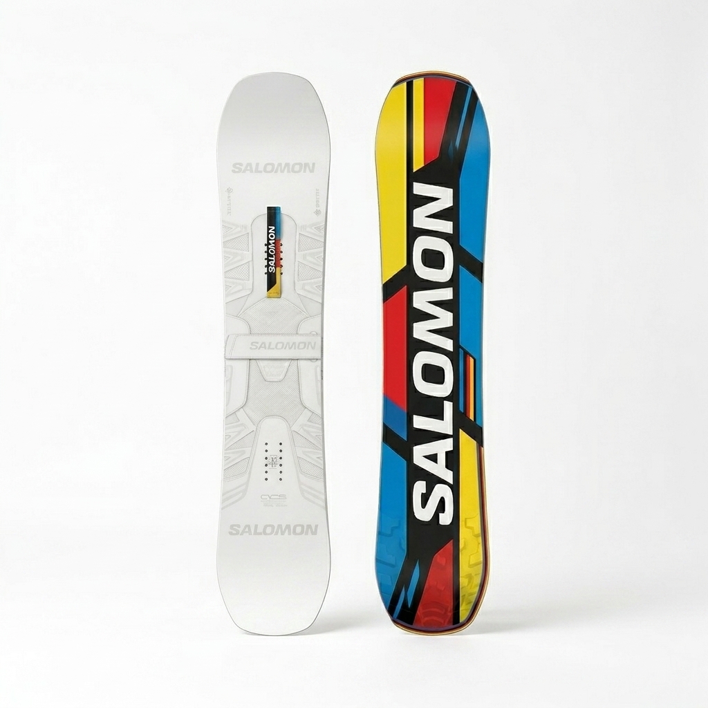Twin tip snowboard, base and topsheet
