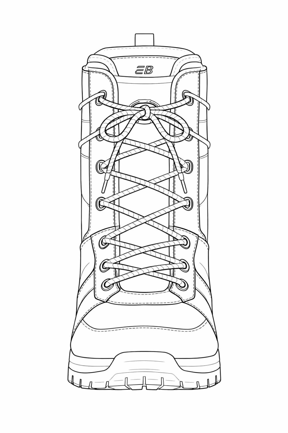 Illustrator line sketch of the boot