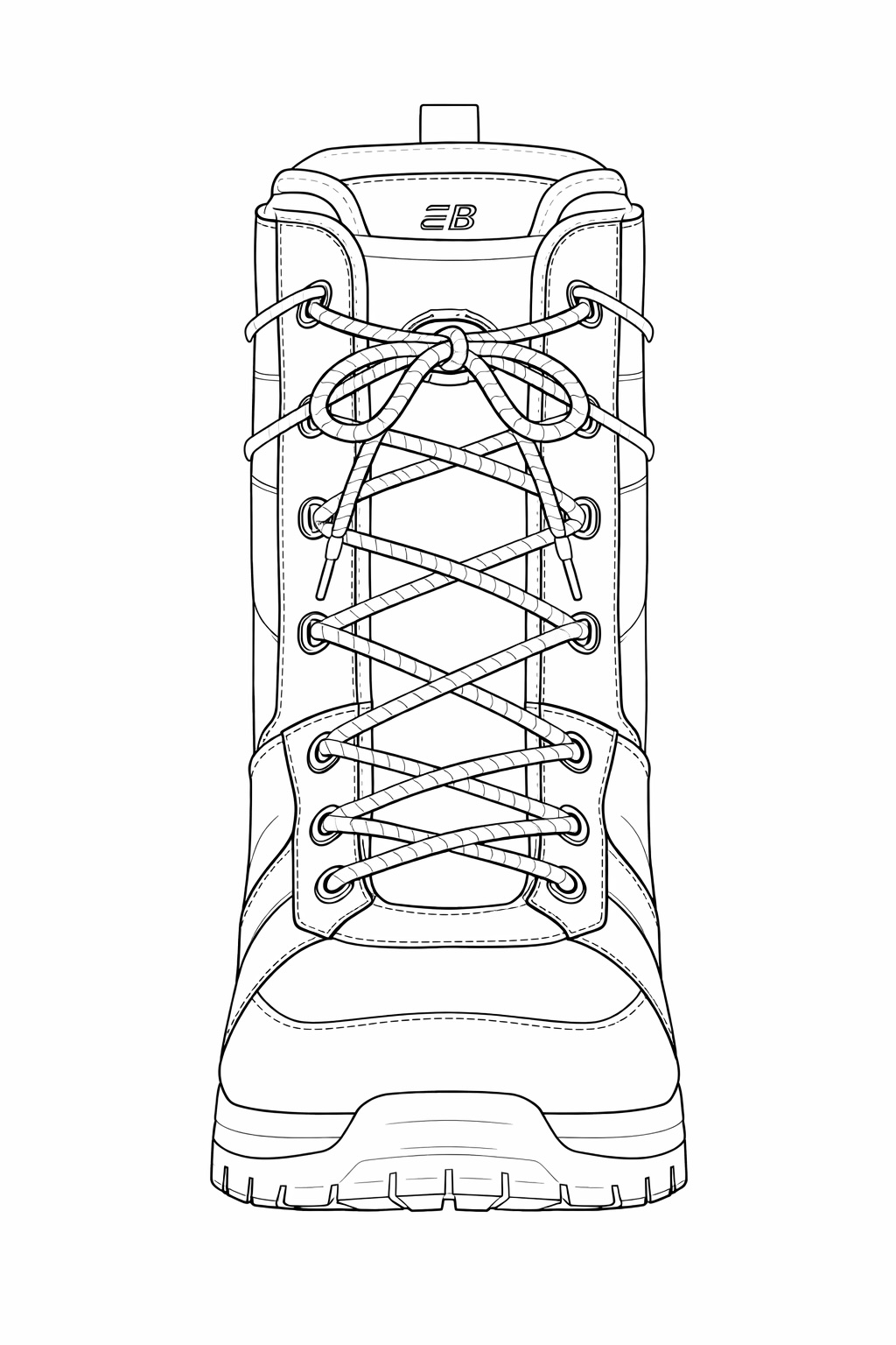 Illustrator line sketch of the boot